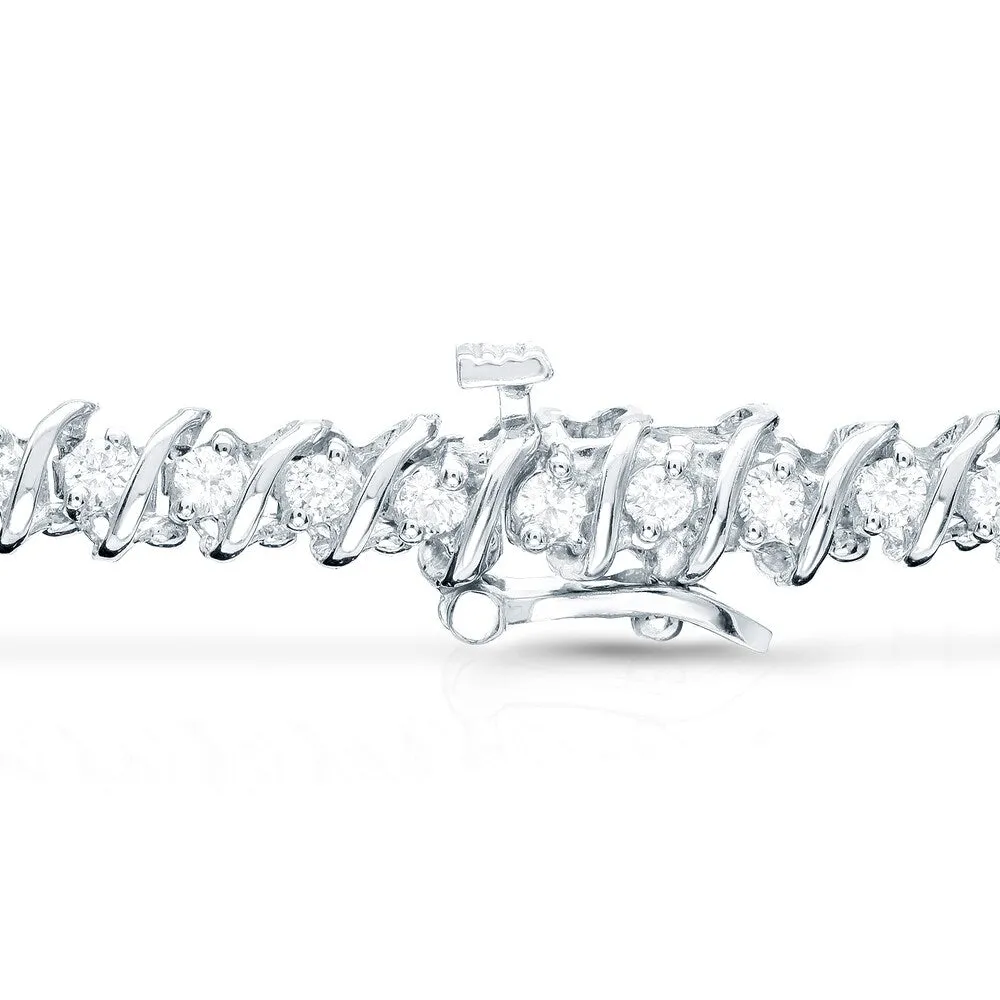 Auriya 1ct to 10ct TW S-link Diamond Tennis Bracelet 14k Gold sold by Zulily product image thumbnail 3