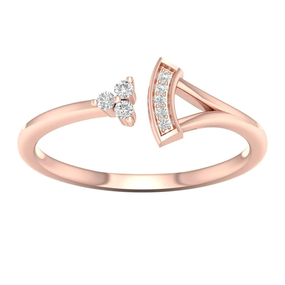 1/20ct TDW Diamond Wrap Open Ring in 10k Gold by De Couer sold by Zulily product image thumbnail 4