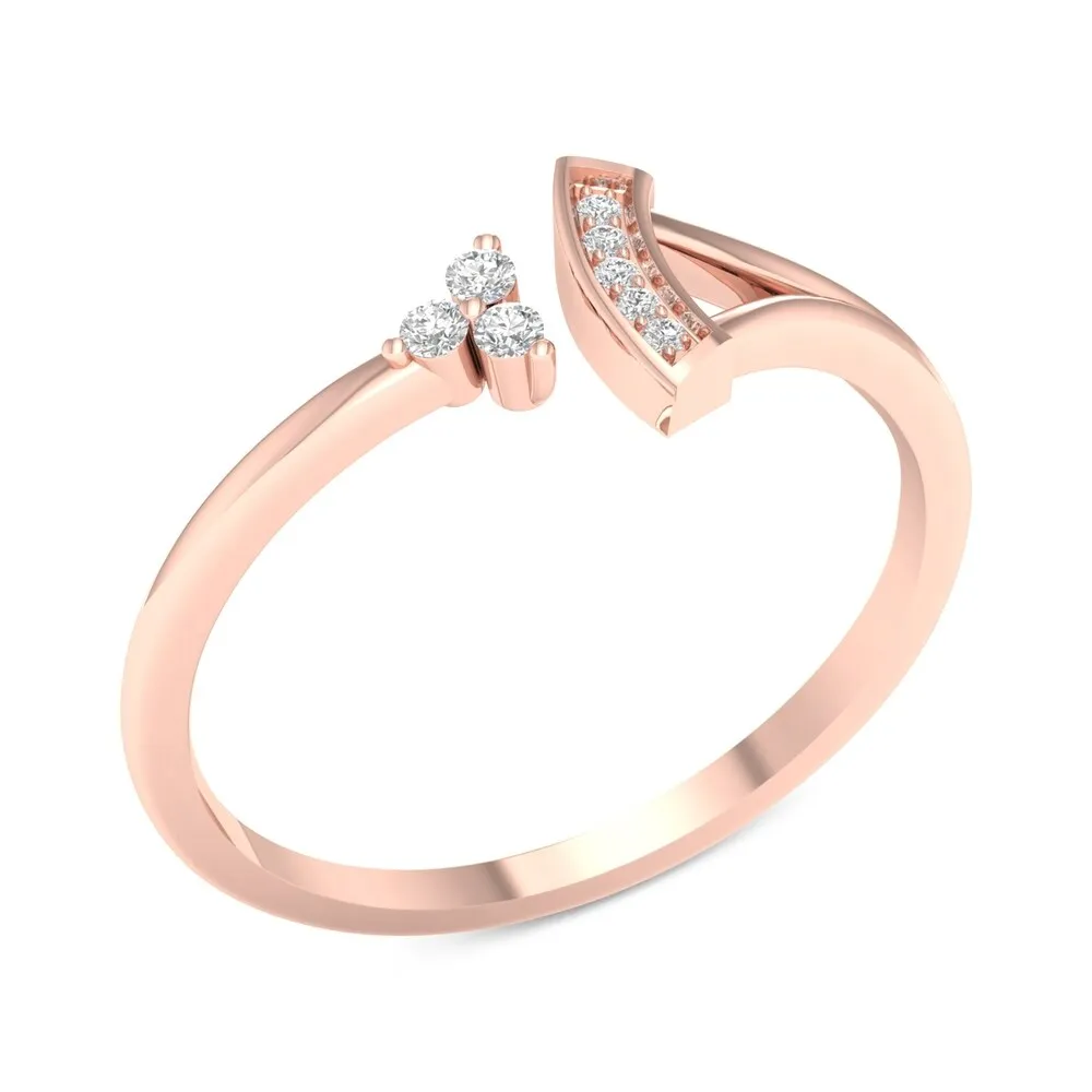 1/20ct TDW Diamond Wrap Open Ring in 10k Gold by De Couer sold by Zulily product image thumbnail 5