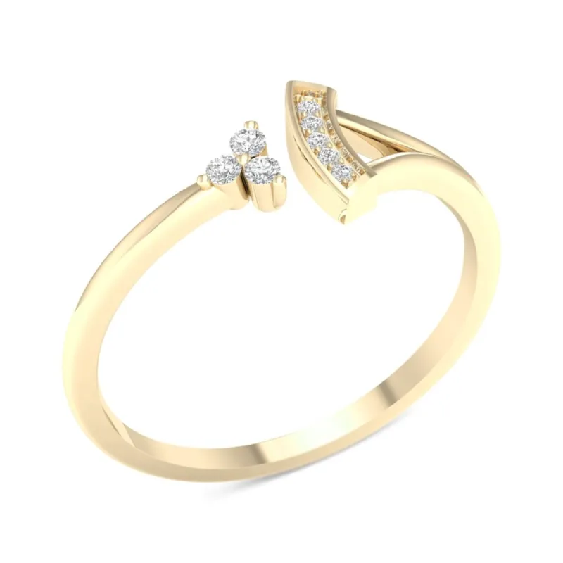 1/20ct TDW Diamond Wrap Open Ring in 10k Gold by De Couer sold by Zulily