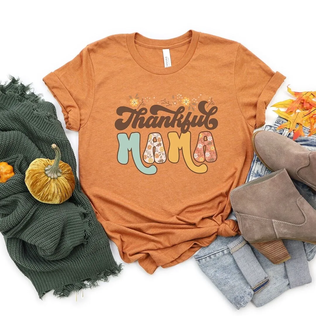 Thankful Mama Floral Short Sleeve Tee sold by Zulily