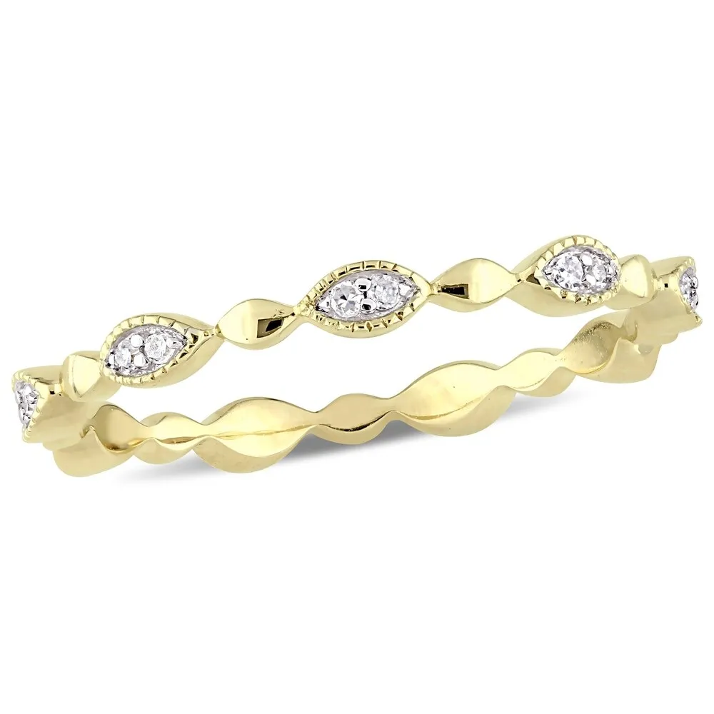 Miadora 10k Yellow Gold 1/10ct TDW Diamond Stackable Infinity Eternity Band sold by Zulily