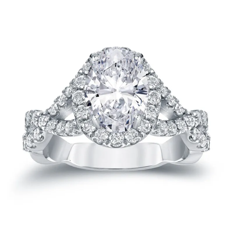 Auriya 2 1/8ctw Certified Halo Oval Diamond Engagement Ring 14k Gold sold by Zulily