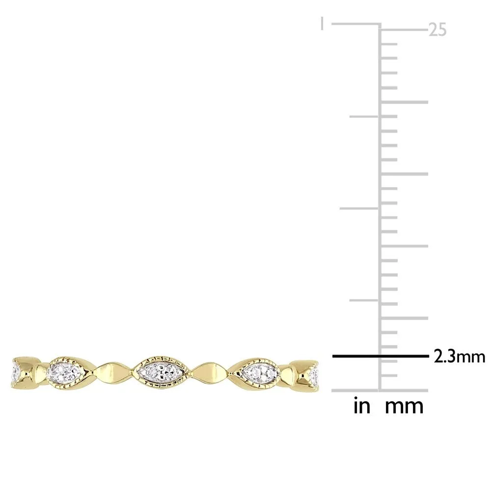 Miadora 10k Yellow Gold 1/10ct TDW Diamond Stackable Infinity Eternity Band sold by Zulily product image thumbnail 4