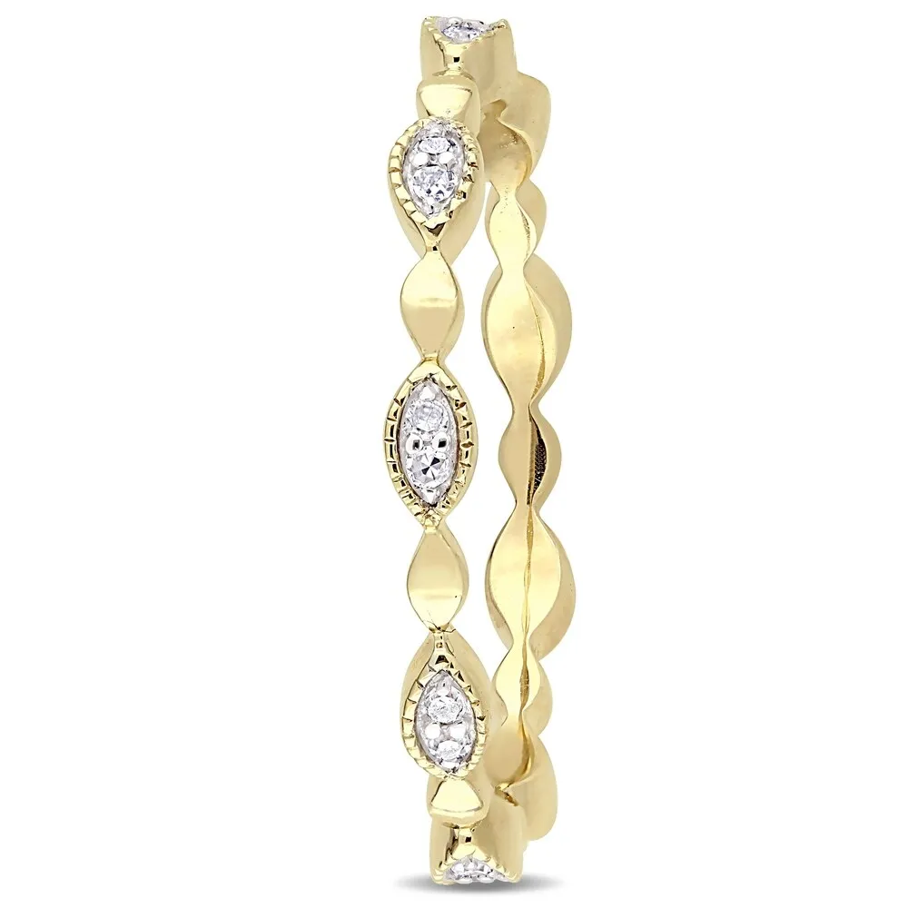 Miadora 10k Yellow Gold 1/10ct TDW Diamond Stackable Infinity Eternity Band sold by Zulily product image thumbnail 3