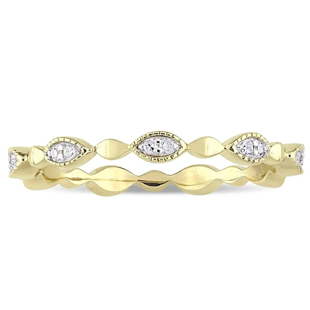 Miadora 10k Yellow Gold 1/10ct TDW Diamond Stackable Infinity Eternity Band sold by Zulily product image thumbnail 2