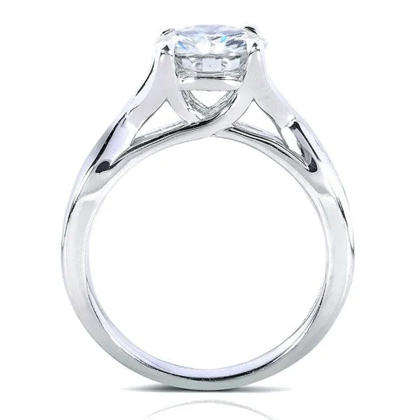 Annello by Kobelli 14k White Gold Forever One Moissanite and 1/5ct TDW Diamond Crossover Round Chann sold by Zulily product image thumbnail 4