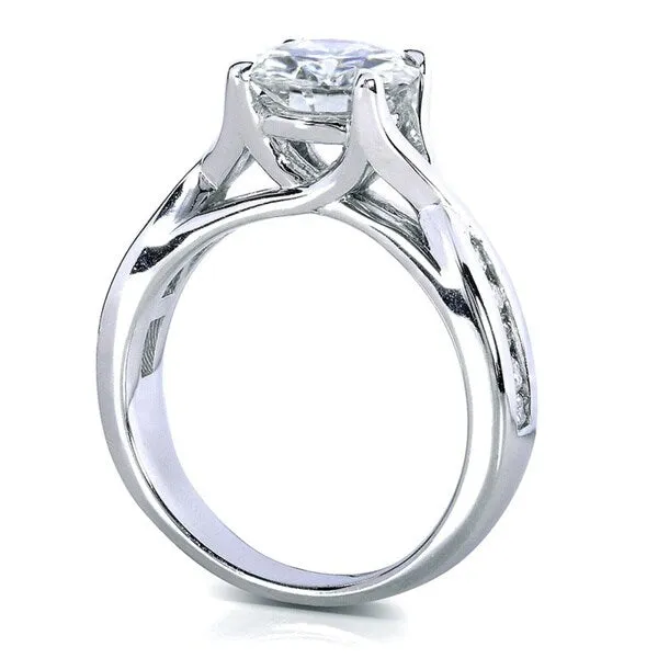 Annello by Kobelli 14k White Gold Forever One Moissanite and 1/5ct TDW Diamond Crossover Round Chann sold by Zulily product image thumbnail 5