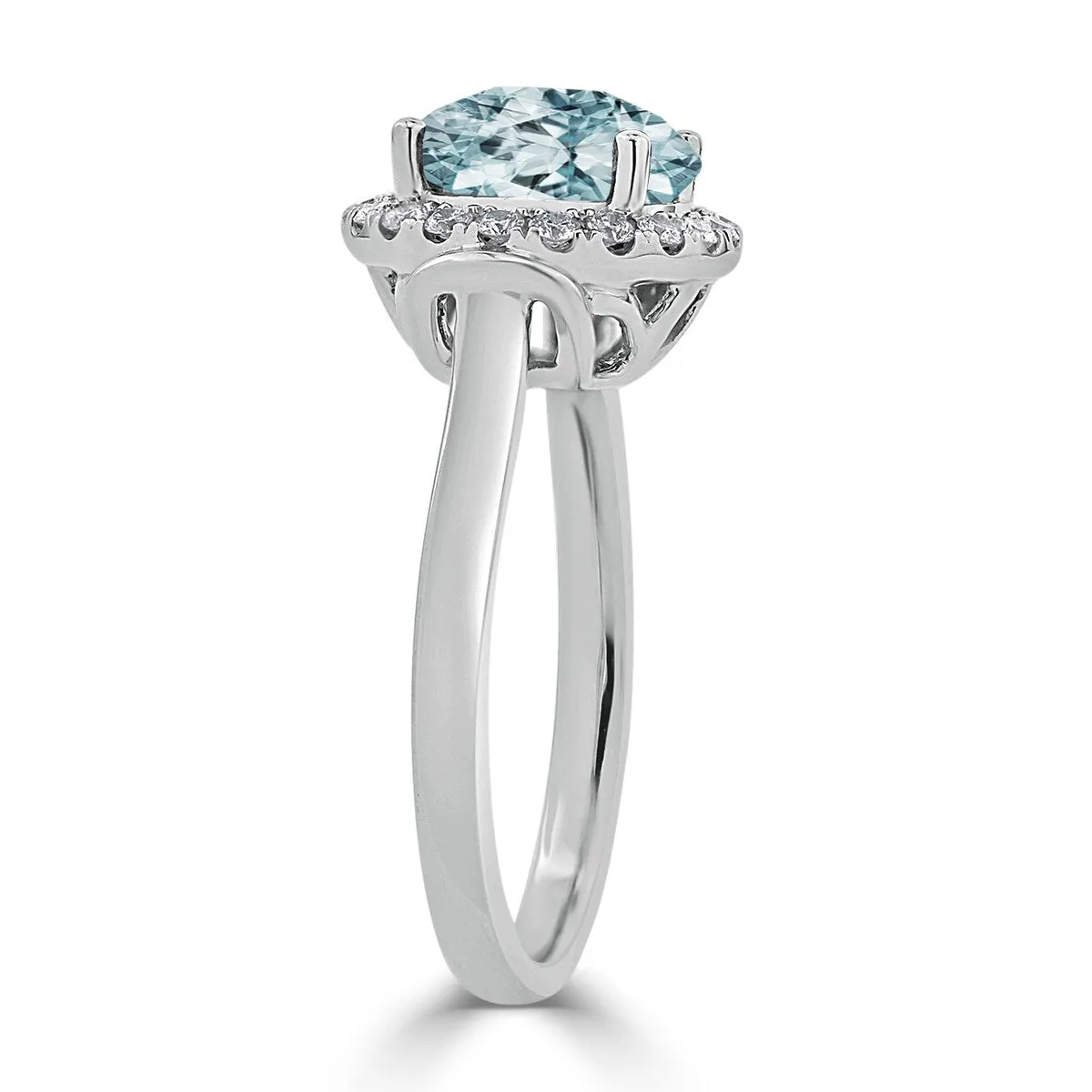 Auriya 2 1/5ct Round Aquamarine and Halo Diamond Engagement Ring 1/4ctw 14k Gold sold by Zulily product image thumbnail 4
