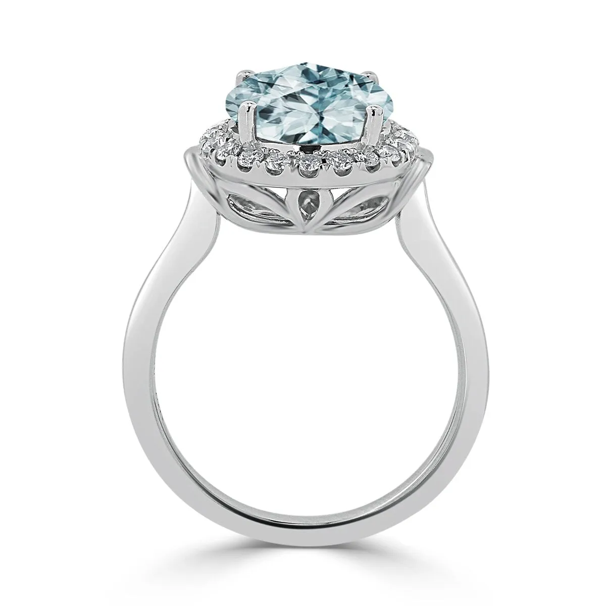 Auriya 2 1/5ct Round Aquamarine and Halo Diamond Engagement Ring 1/4ctw 14k Gold sold by Zulily product image thumbnail 5