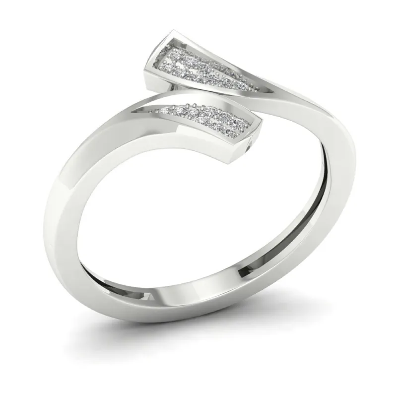 De Couer 1/20ct TDW Diamond Double Fashion Ring - White sold by Zulily