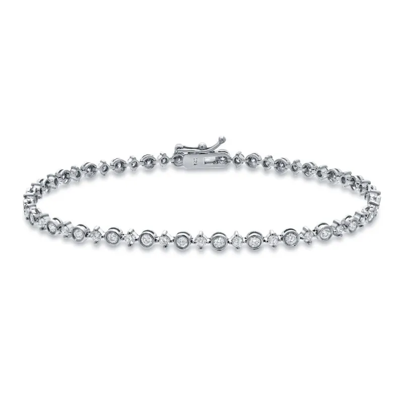 Auriya 14k White Gold 2ct TDW Round Diamond Link Tennis Bracelet sold by Zulily