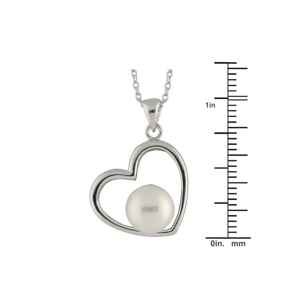 Sterling Silver Pearl Heart Shaped Pendant Chain sold by Zulily product image thumbnail 2