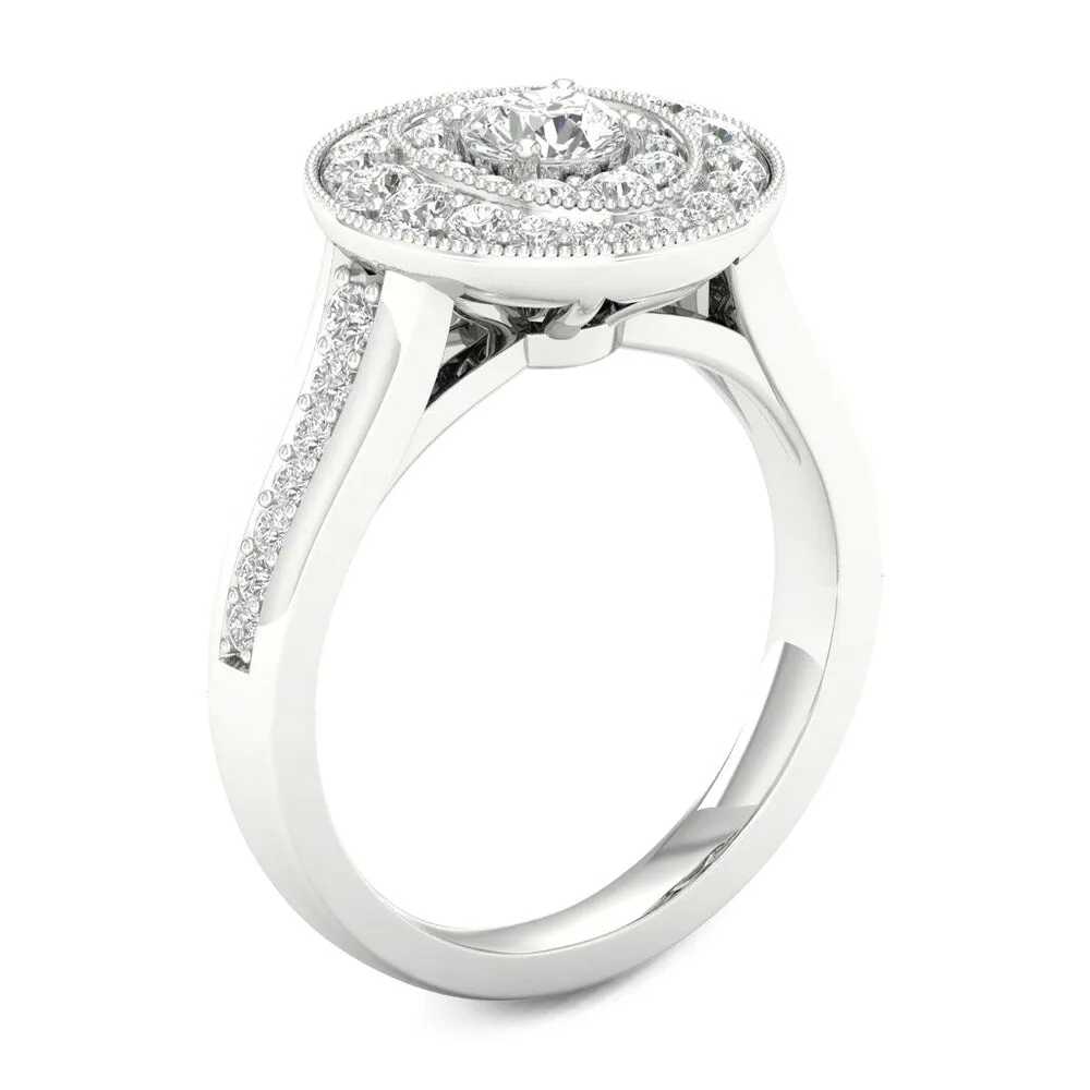 De Couer 14k Gold 1ct TDW Diamond Halo Engagement Ring sold by Zulily product image thumbnail 3