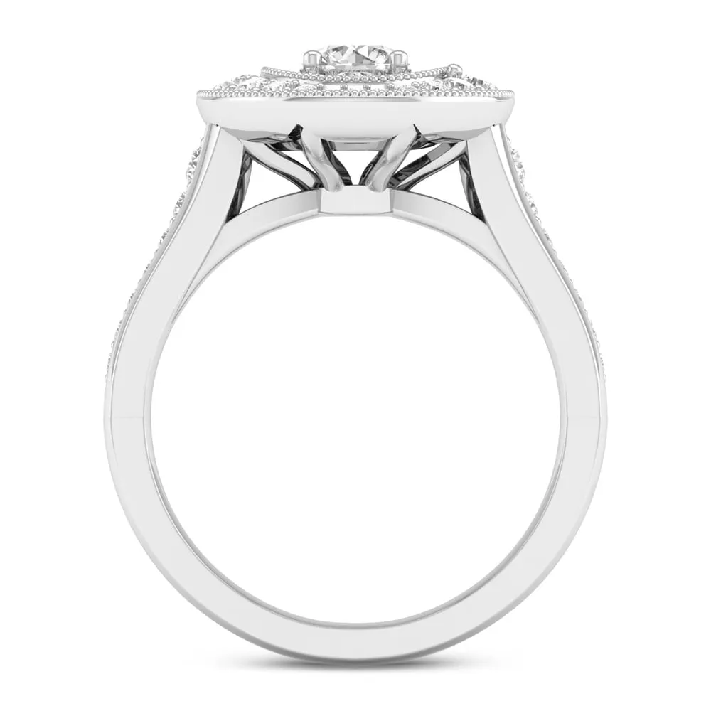 De Couer 14k Gold 1ct TDW Diamond Halo Engagement Ring sold by Zulily product image thumbnail 4