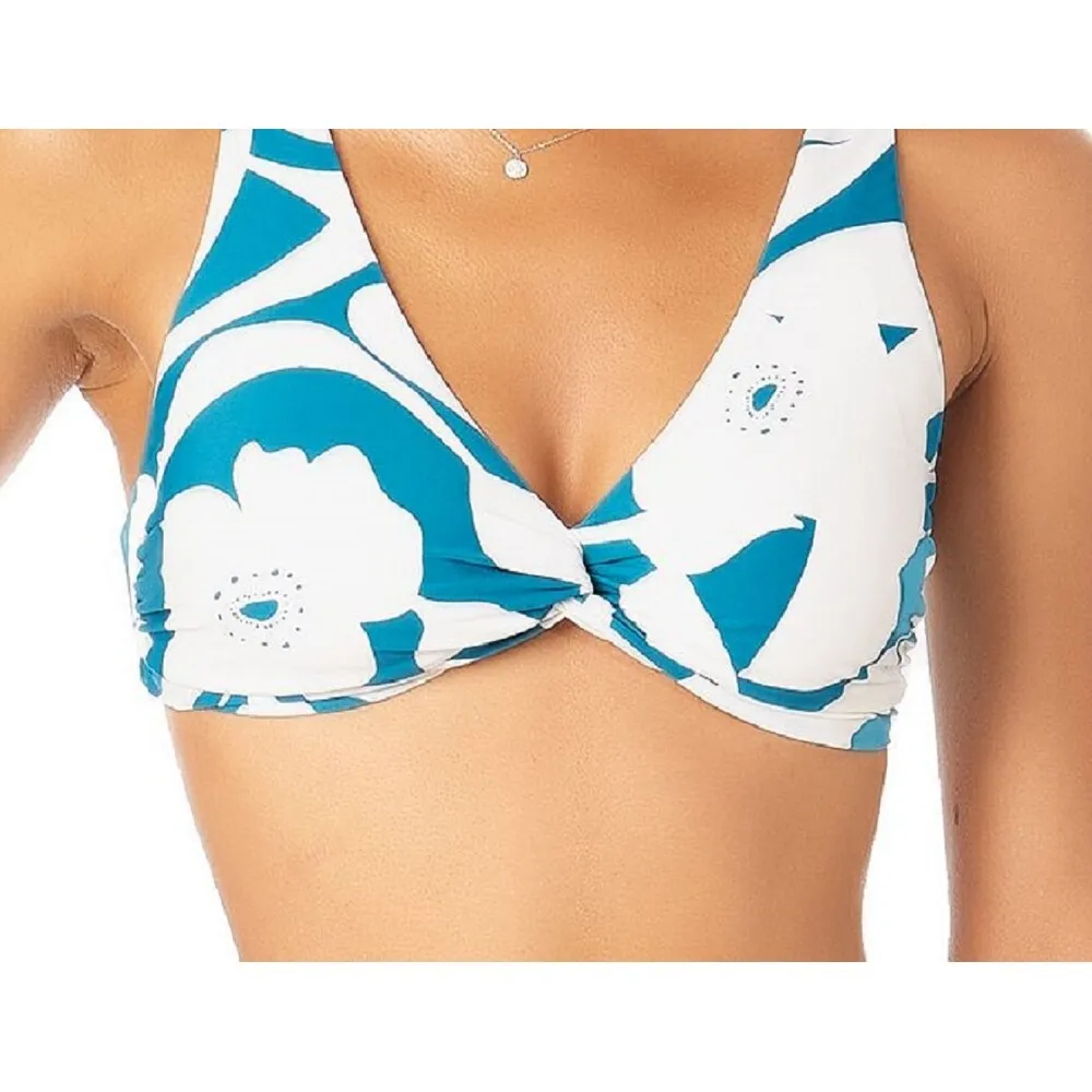 Anne Cole Women's Mari Botanical Twist Front Top Swimsuit Blue sold by Zulily product image thumbnail 3