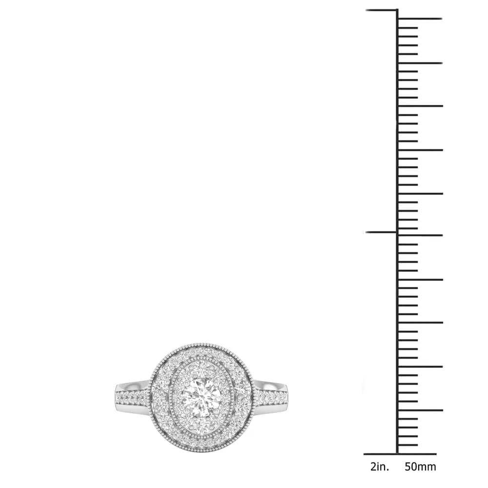 De Couer 14k Gold 1ct TDW Diamond Halo Engagement Ring sold by Zulily product image thumbnail 5