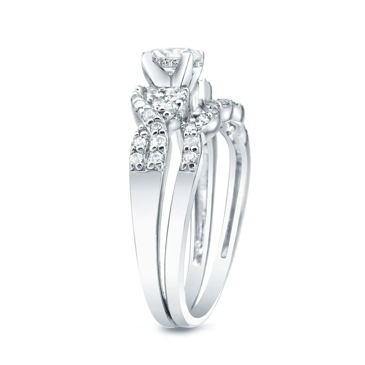 Auriya 3/5ctw Braided Twist Diamond Engagement Ring Set 14k Gold sold by Zulily product image thumbnail 4