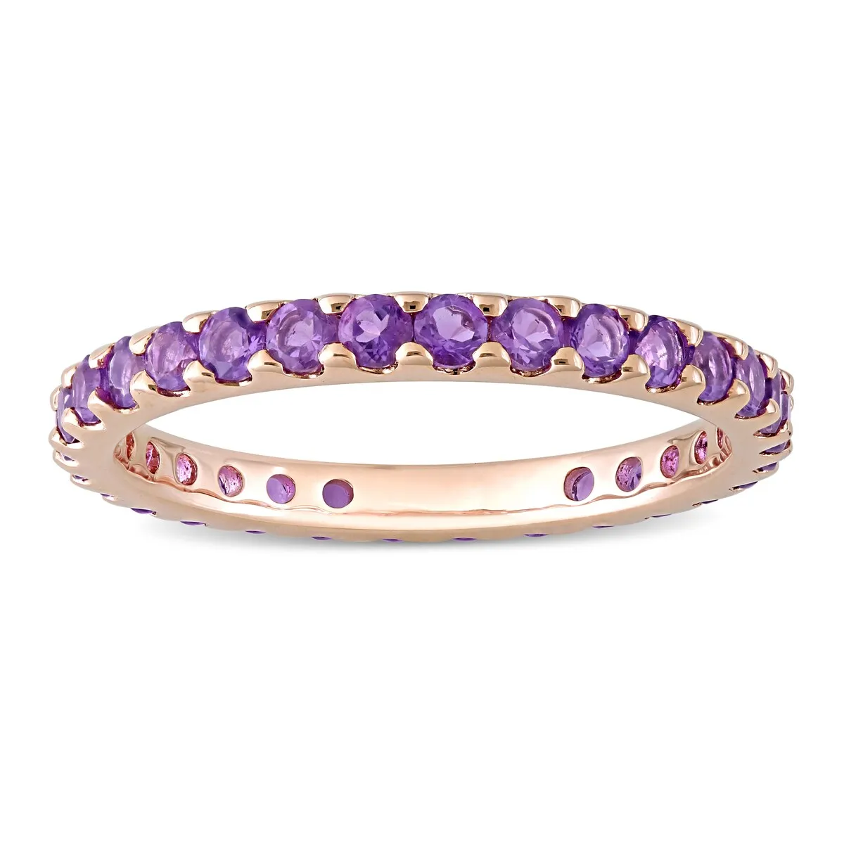 Miadora 10k Rose Gold Amethyst Stackable Eternity Wedding Band Ring sold by Zulily product image thumbnail 2