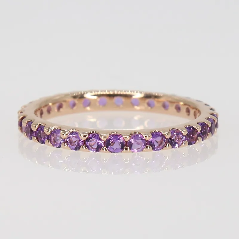Miadora 10k Rose Gold Amethyst Stackable Eternity Wedding Band Ring made by Zulily
