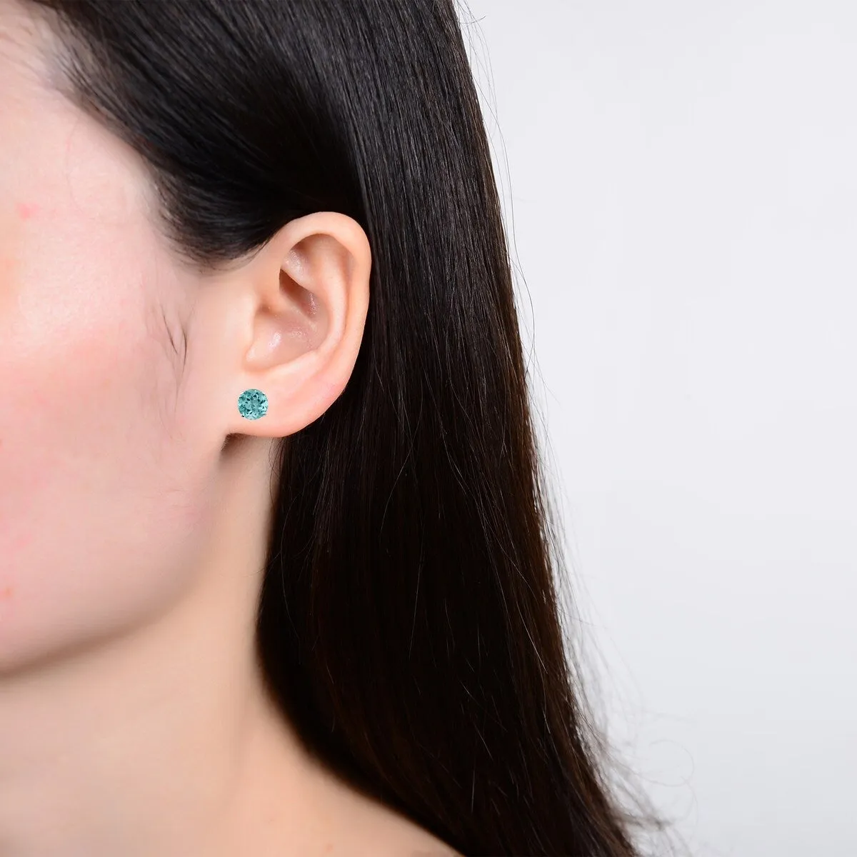 White Gold with Natural Apatite Stud Earring sold by Zulily product image thumbnail 5