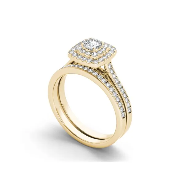 De Couer 10k Gold 3/4ct TDW Diamond Halo Engagement Ring Set sold by Zulily product image thumbnail 5