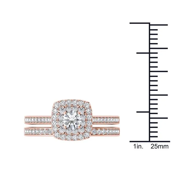 De Couer 10k Gold 3/4ct TDW Diamond Halo Engagement Ring Set sold by Zulily product image thumbnail 4