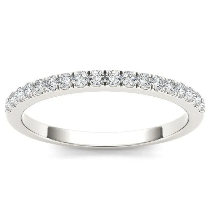 De Couer 10k White Gold 1/3ct TDW Diamond Comely Women's Wedding Band sold by Zulily