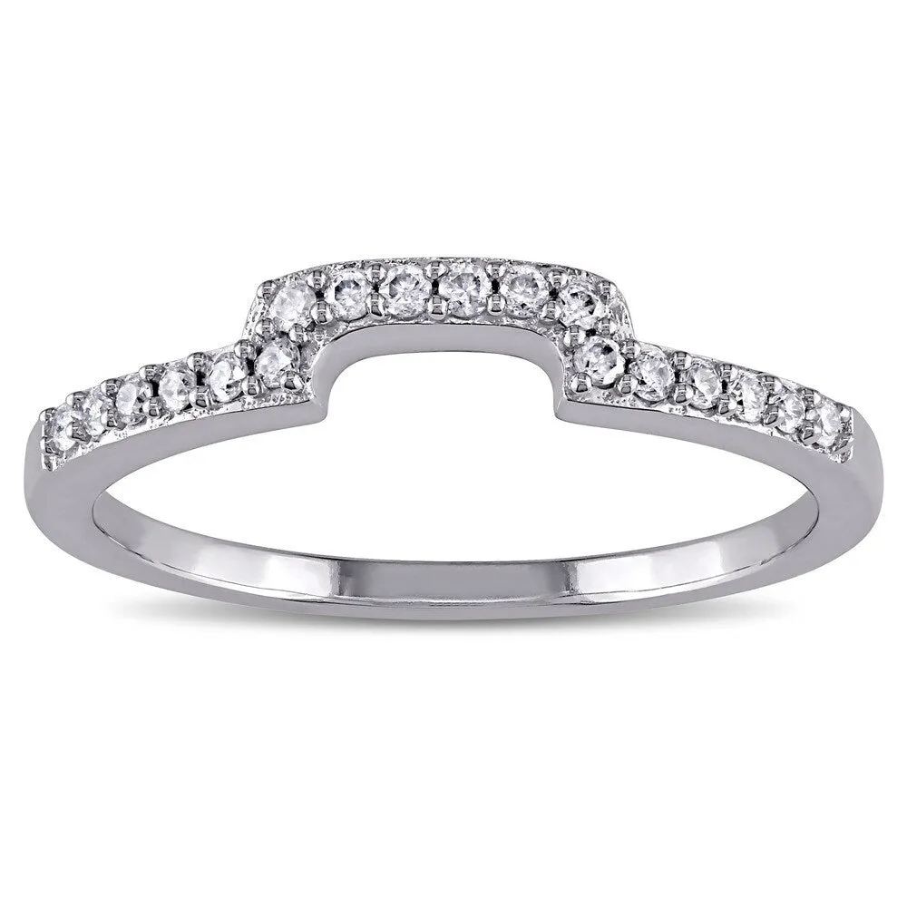 Miadora 10k White Gold 1/6ct TDW Diamond Contour Wedding Band (G-H, I1-I2) sold by Zulily