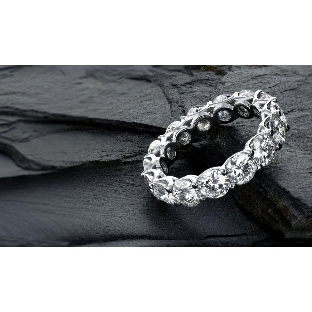 Annello by Kobelli 14k Gold 4 3/5ct TGW Round Brilliant-cut Prong-set Eternity Moissanite Wedding Band sold by Zulily product image thumbnail 4