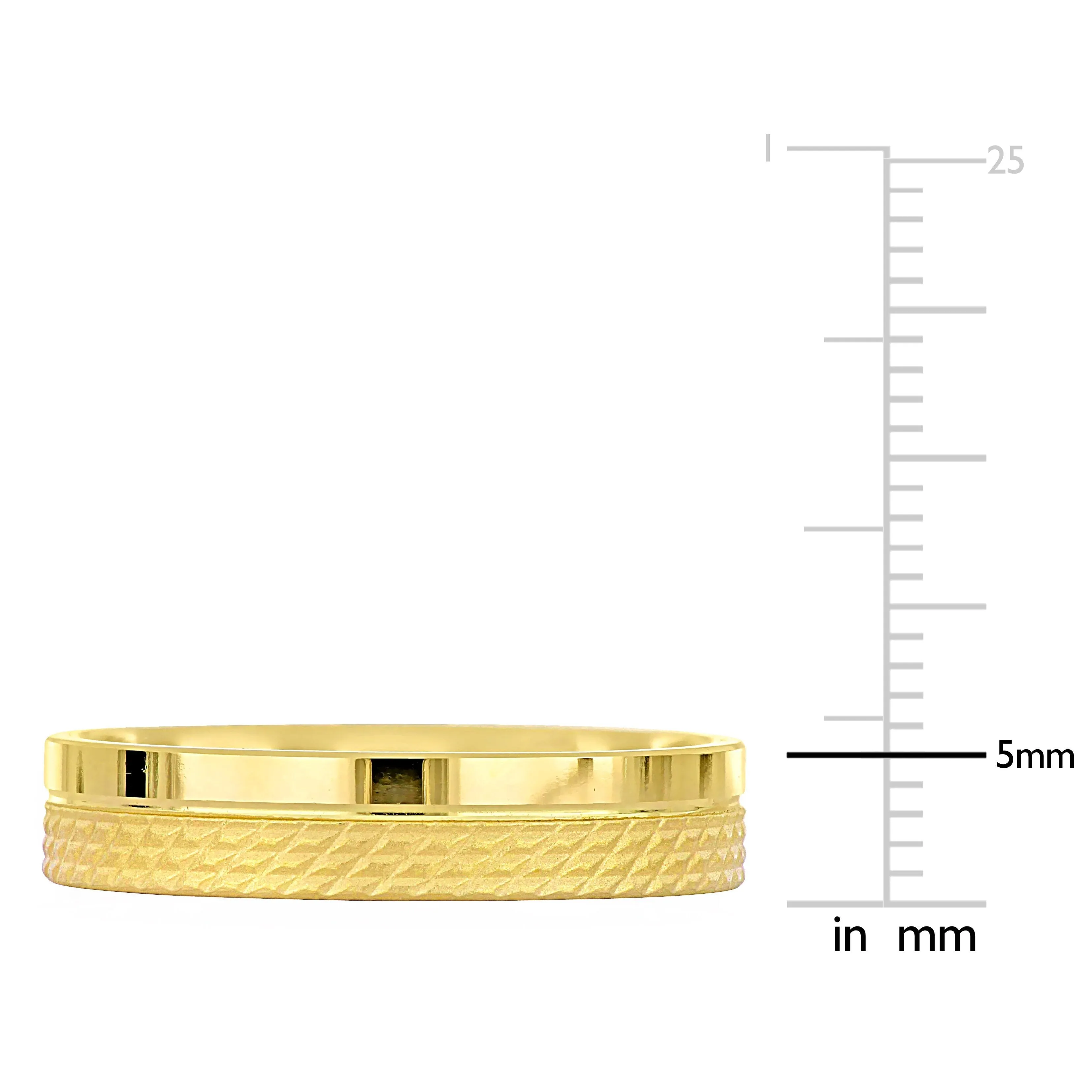 Miadora 5 mm Mens Half Geometric Pattern Wedding Band in 14k Yellow Gold sold by Zulily product image thumbnail 3