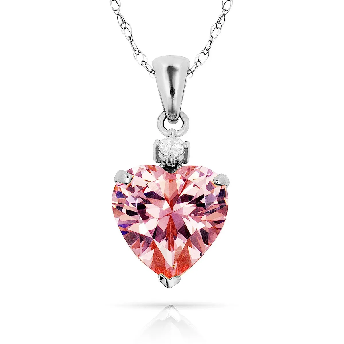 Curata 14k White Gold 18" Birthstone Heart-Shaped Cubic Zirconia Pendant Necklace sold by Zulily product image thumbnail 2