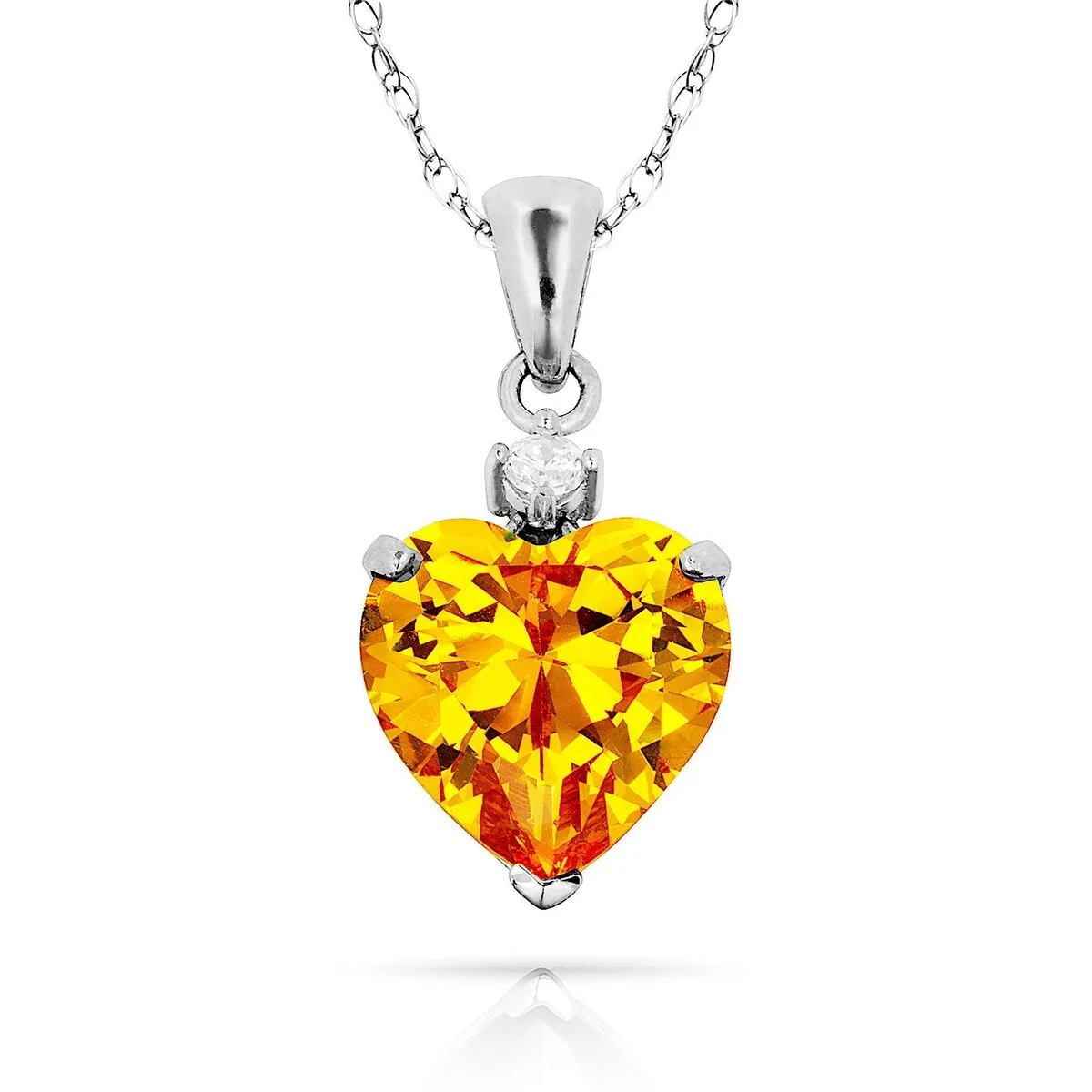 Curata 14k White Gold 18" Birthstone Heart-Shaped Cubic Zirconia Pendant Necklace sold by Zulily product image thumbnail 3