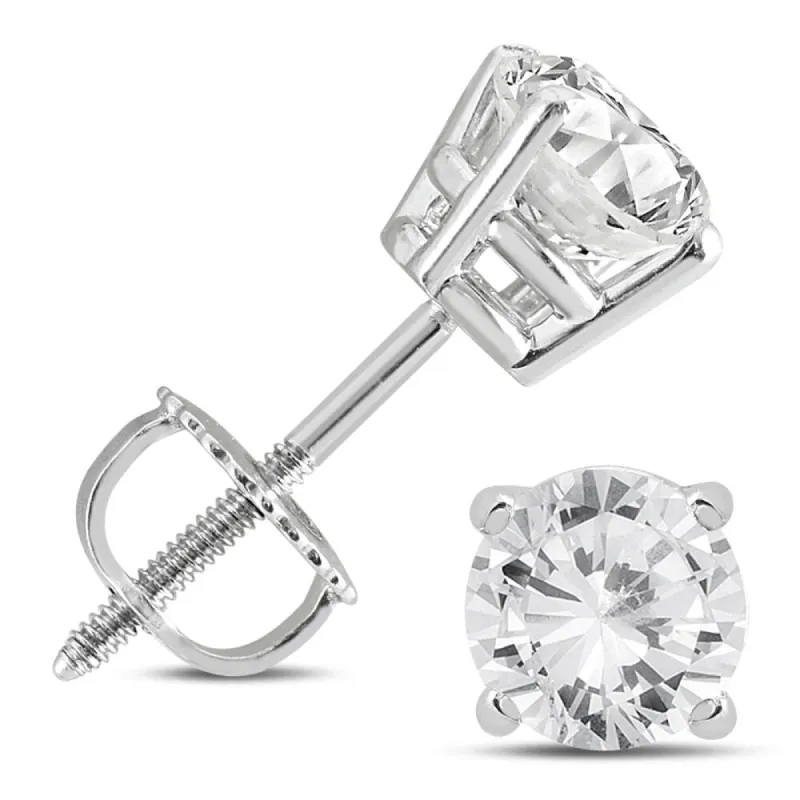 1 1/2 Carat TW Diamond Solitaire Stud Earrings in 14K White Gold (K-L Color, I2-I3 Clarity) sold by Zulily