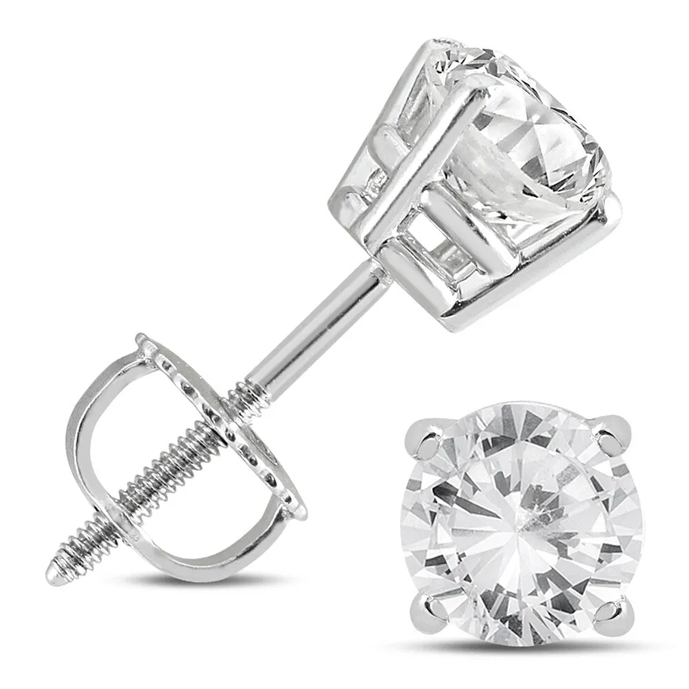 1 1/2 Carat TW Diamond Solitaire Stud Earrings in 14K White Gold (K-L Color, I2-I3 Clarity) sold by Zulily