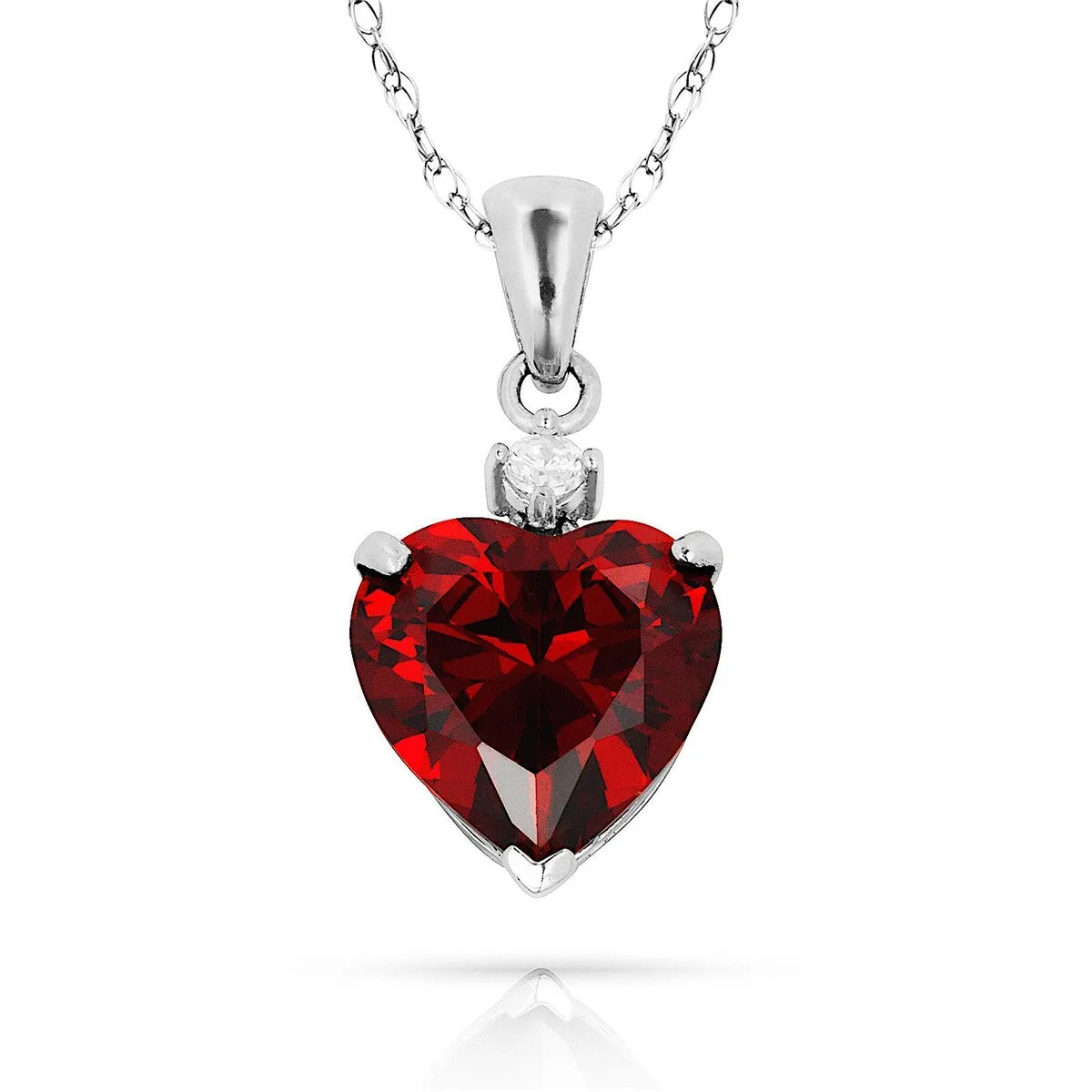 Curata 14k White Gold 18" Birthstone Heart-Shaped Cubic Zirconia Pendant Necklace sold by Zulily