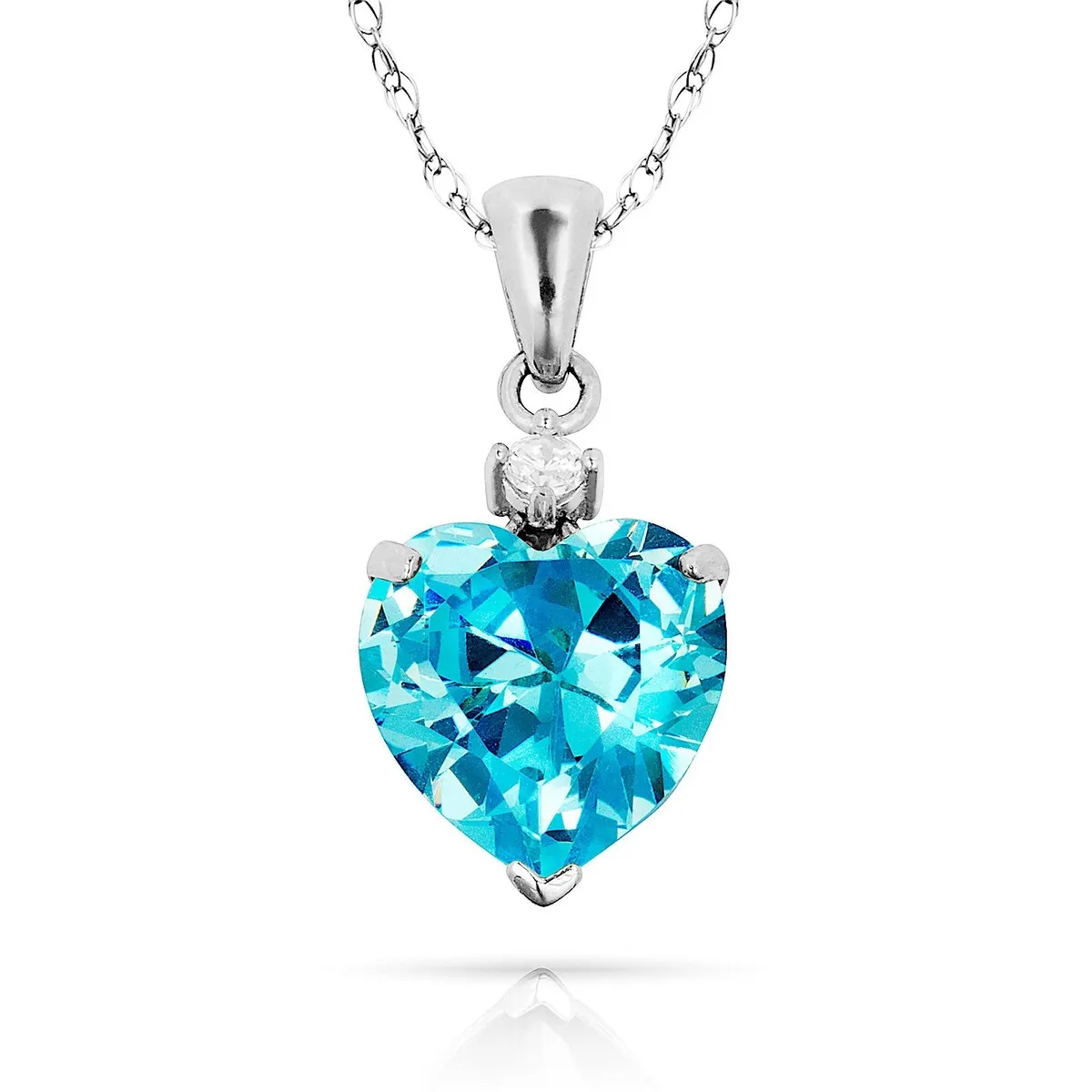 Curata 14k White Gold 18" Birthstone Heart-Shaped Cubic Zirconia Pendant Necklace sold by Zulily product image thumbnail 4