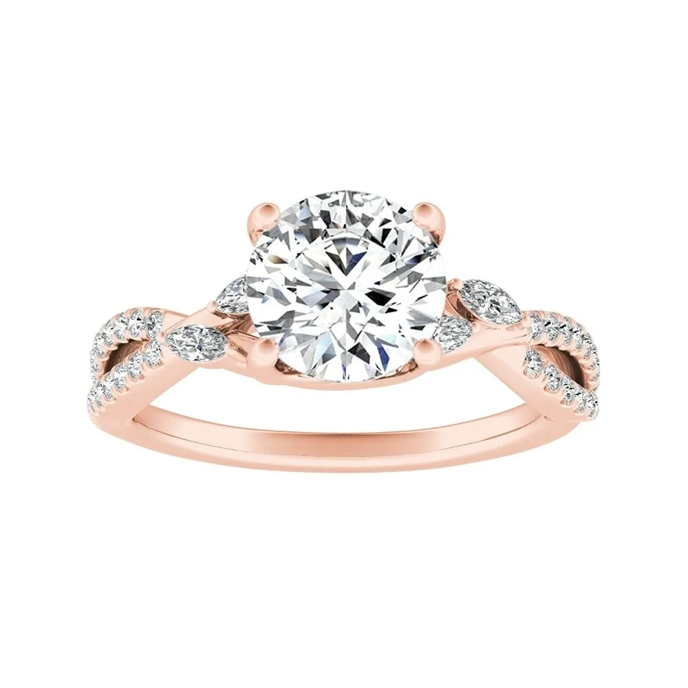 Auriya 14k Gold Infinity Round 3ct Moissanite and 1/8ctw Diamond Engagement Ring sold by Zulily product image thumbnail 3