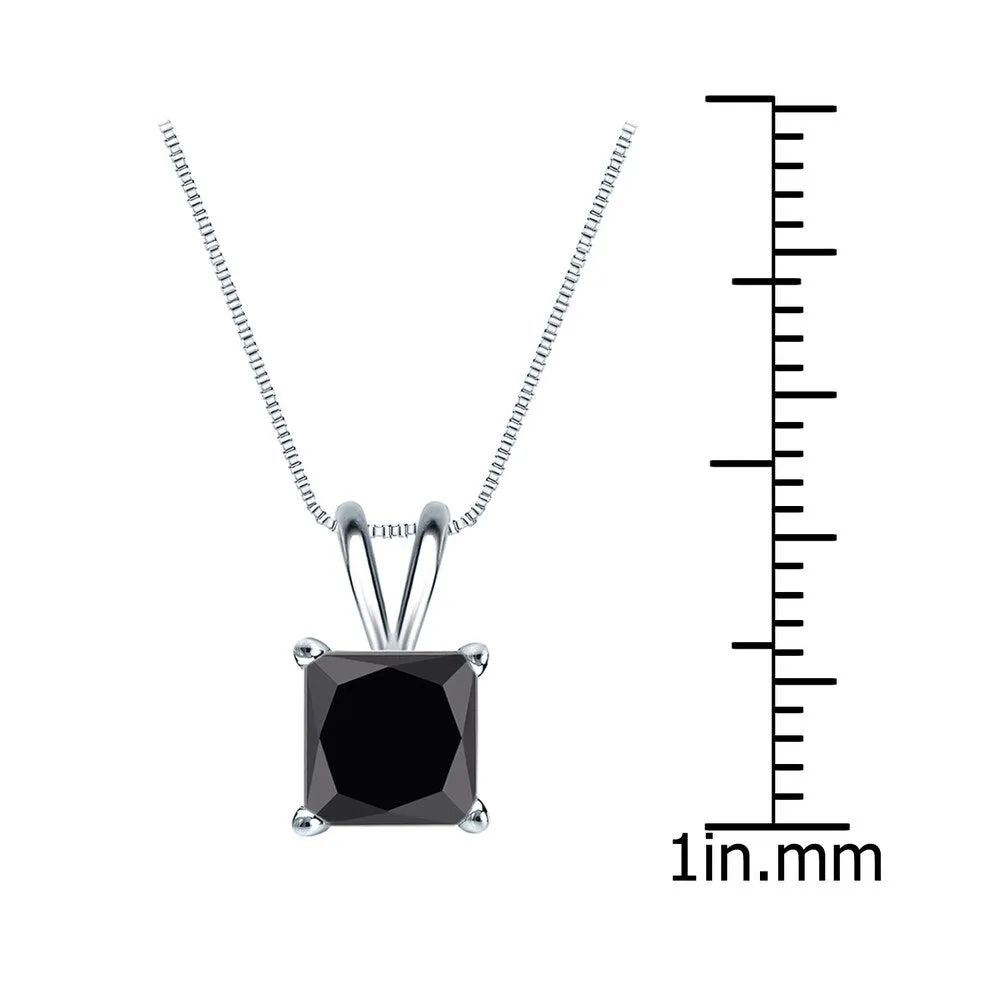 Auriya 1 1/4ctw Princess-cut Solitaire Black Diamond Necklace 14k Gold sold by Zulily product image thumbnail 5