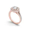 De Couer 14k Rose Gold 1 1/2ct TDW Diamond Double Halo Engagement Ring - Pink sold by Zulily