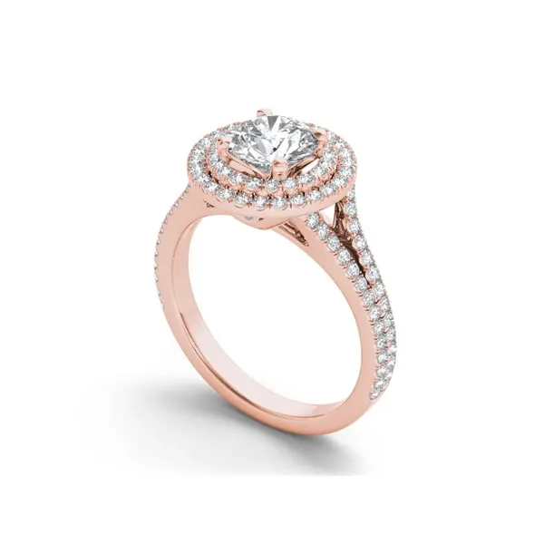 De Couer 14k Rose Gold 1 1/2ct TDW Diamond Double Halo Engagement Ring - Pink sold by Zulily product image thumbnail 2
