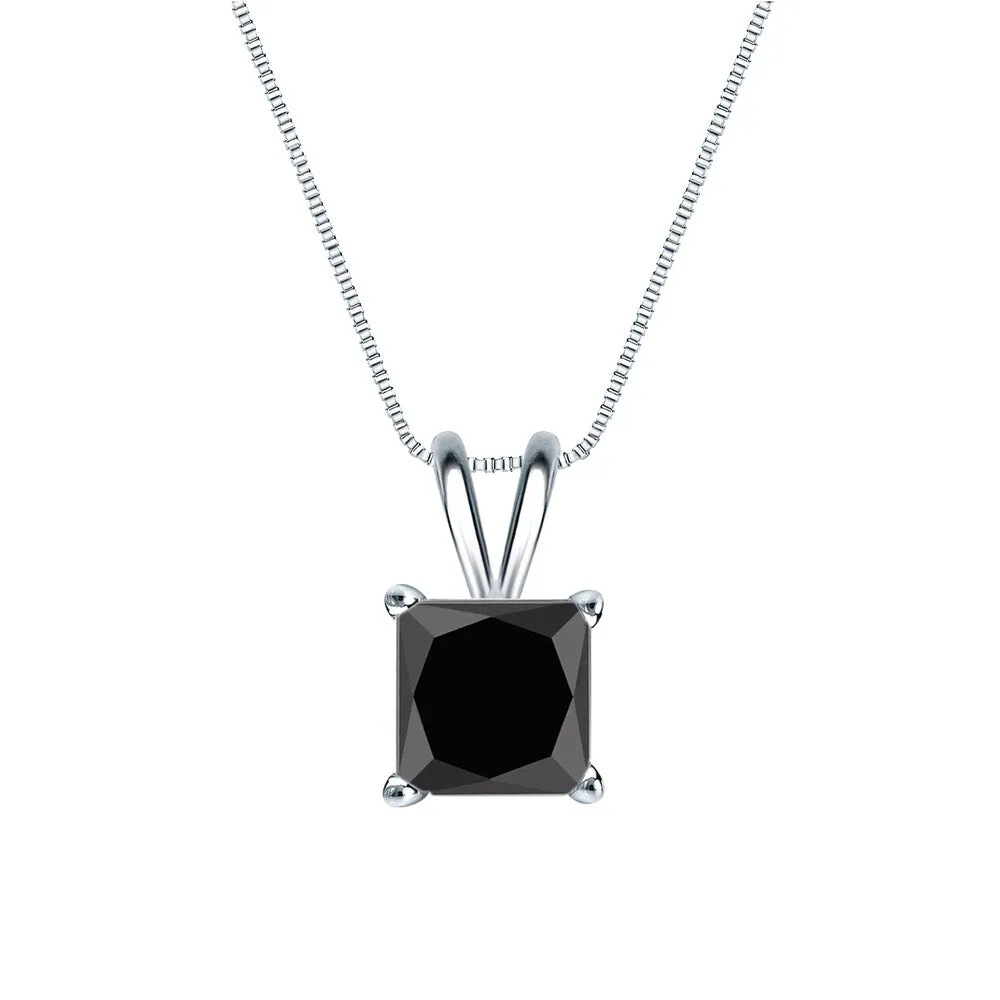 Auriya 1 1/4ctw Princess-cut Solitaire Black Diamond Necklace 14k Gold sold by Zulily product image thumbnail 3