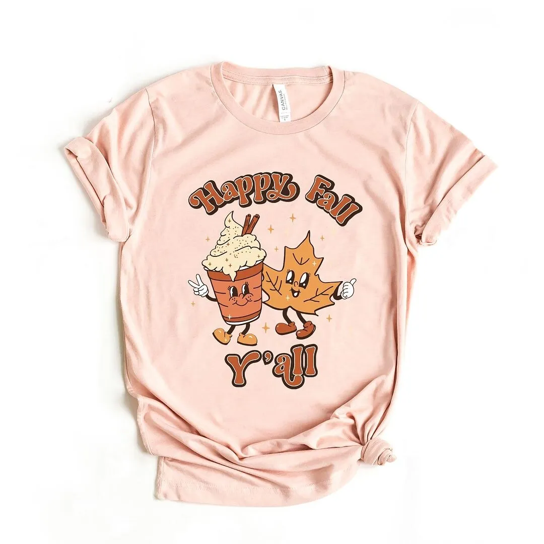Retro Happy Fall Y'all Leaf Short Sleeve Tee sold by Zulily product image thumbnail 2