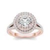 De Couer 14k Rose Gold 1 1/2ct TDW Diamond Double Halo Engagement Ring - Pink sold by Zulily