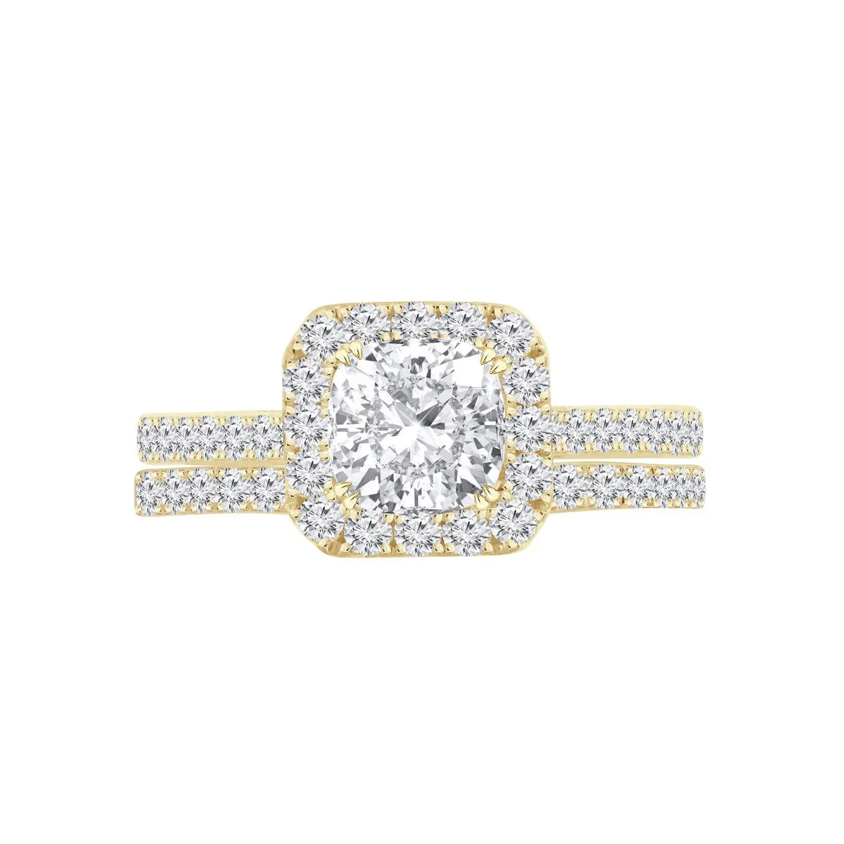 Auriya 1 1/2ctw Cushion-cut Halo Diamond Engagement Ring Set 14k Gold sold by Zulily product image thumbnail 5