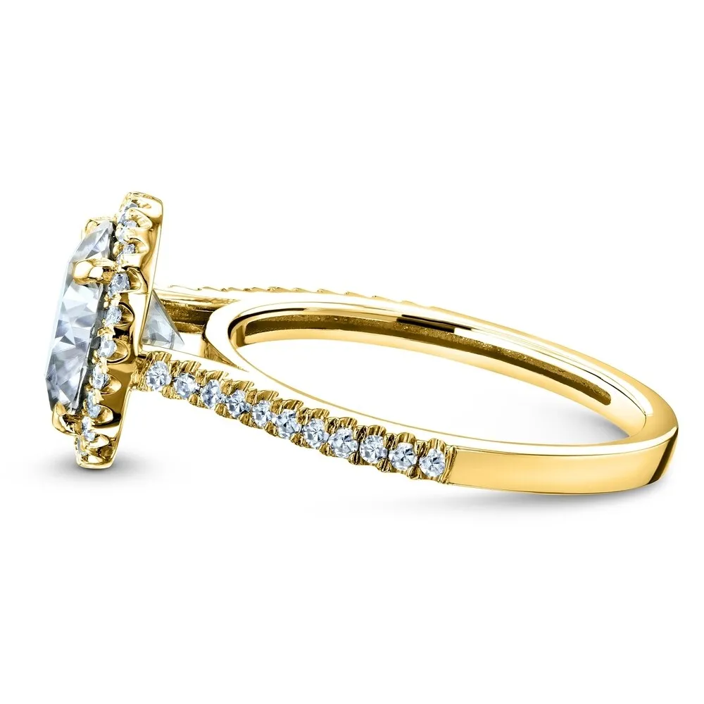 Annello by Kobelli 14k Gold 2 1/6ct TGW Moissanite and Diamond Round Brilliant Halo Engagement Ring (HI/VS, GH/I) sold by Zulily product image thumbnail 5