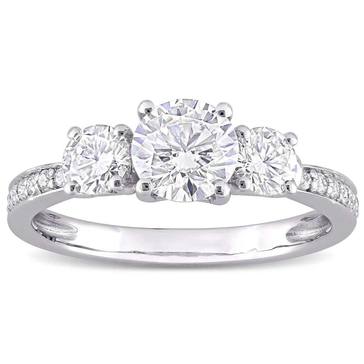 Miadora 1 3/8ct DEW Moissanite 3-Stone Engagement Ring in 10k White Gold sold by Zulily