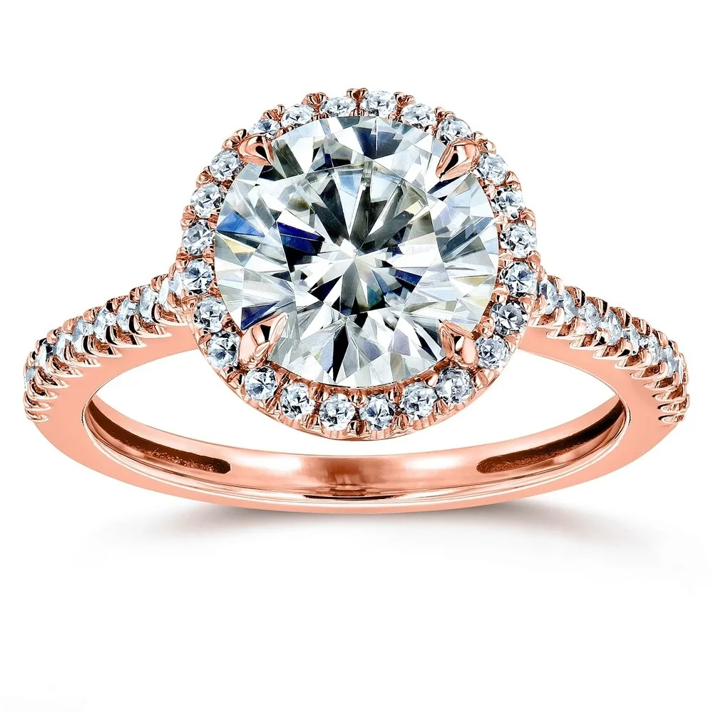 Annello by Kobelli 14k Gold 2 1/6ct TGW Moissanite and Diamond Round Brilliant Halo Engagement Ring (HI/VS, GH/I) sold by Zulily product image thumbnail 2