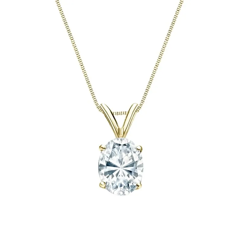 Auriya 14k Gold 2.25ctw Oval Solitaire Lab Grown Diamond Necklace 4-Prong Basket (H-I VS) - 2.25 sold by Zulily product image thumbnail 2