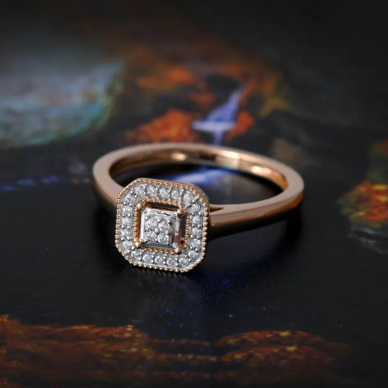 1/10 ct TDW Diamond Halo Ring in Silver by De Couer sold by Zulily